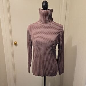 EUC JL Studio Women's Ribbed Turtleneck Sweater - Purple - 1X but runs smaller.